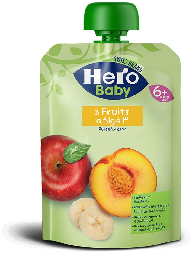 Hero baby Pouch 3 Fruits - 100 gm