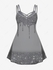 Plus Size Dual Straps Sparkling Print Crisscross Detail Cami Dress - 5x | Us 30-32