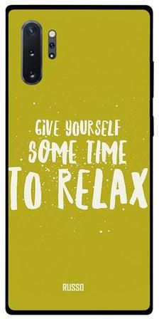 غطاء حماية واقٍ لهاتف سامسونج نوت 10 برو مطبوع عليه عبارة " Time To Relax"