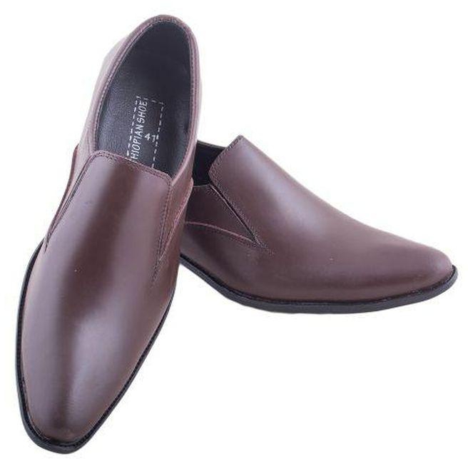 Fashion Men's Official Leather Shoes Slip On - Black