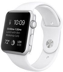 Apple Watch Series 1 - 38mm Stainless Steel Case with White Sport Band, OS 2 - MJ302