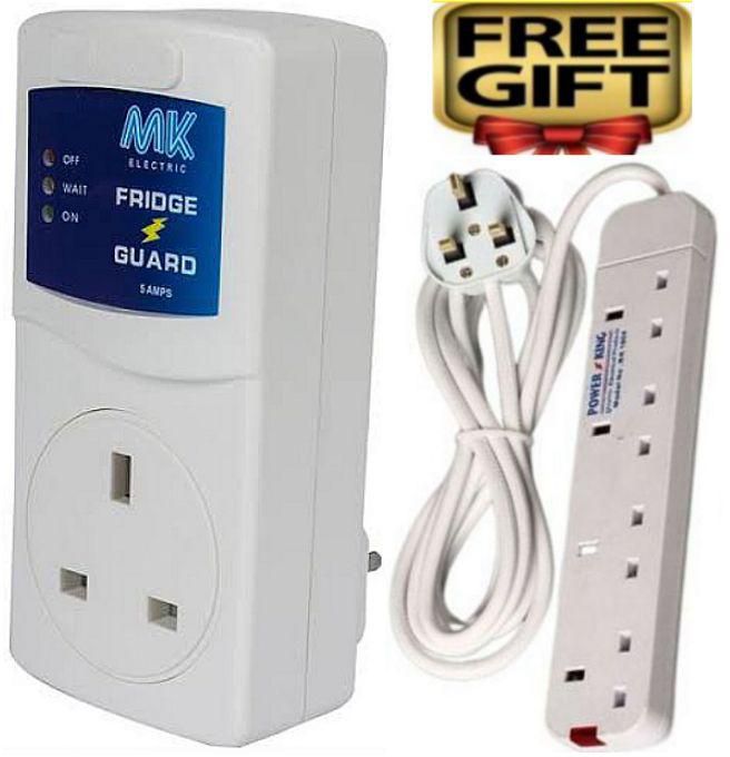 MK NEW Design Fridge Guard For Nunix , Von, Roch, Hisense Fridges // Refrigerators // Freezers + GIFT 4 Way Outlet Extension