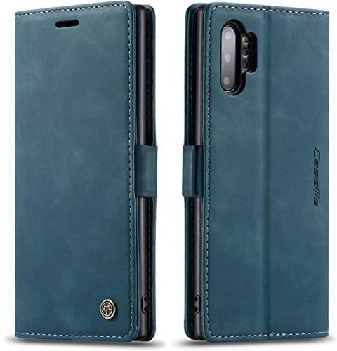 Compatible with Samsung Galaxy Note 10 Plus Case Premium PU Leather Flip Case Magnetic Card Slot and Functional Holder Compatible with Samsung Galaxy Note 10 Plus (Blue)