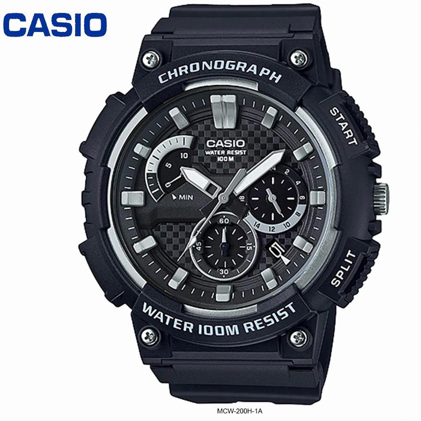 Casio MCW-200H Chronograph Watches 100% Original &amp; New (Black)