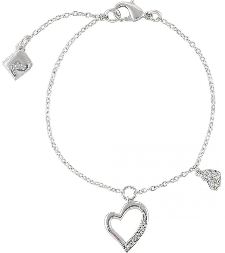 Pierre Cardin PC-Pont des Arts Women's Silver Plated CZ Stone Heart Bracelet - PCBR00171A160
