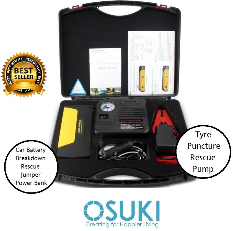 Osuki Car Jump Starter Power Bank 14000mAh (Free Tyre Pump)