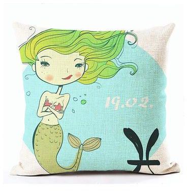 Cartoon Girl Pattern Cushion Cover Multicolour 45x45centimeter