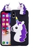Generic For iPhone X 3D Unicorn Pattern TPU Protective Back Cover Case(Black)