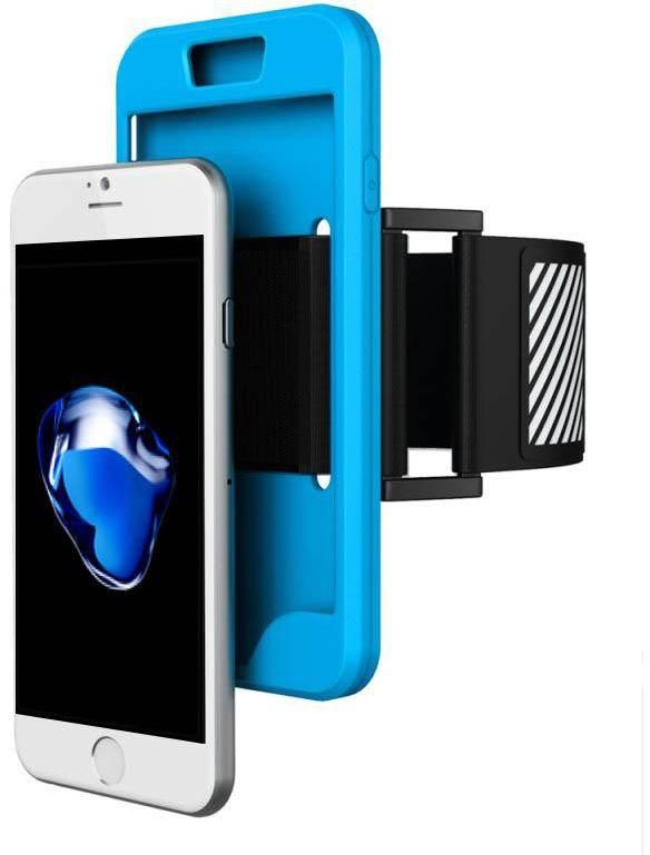 Margoun Sports Running Silicone Armband Case Cover with Reflective Easy Fit Band for iPhone 7 Plus - Blue