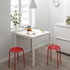 MELLTORP / MARIUS Table and 2 stools - white/red 75 cm