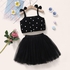 Fashion 1-5Y Kid Girls Summer Outfit Set Bow Design Sling Tops Tutu Skirt
