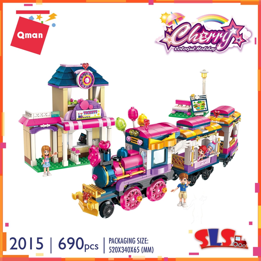 Qman Enlighten No.2015 Cherry 690pcs Brick Set (Colorful )