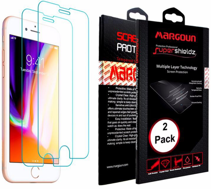Margoun 2-Pack Screen Protector for Apple iPhone 8