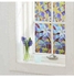 غشاء نافذة للزينة بغراء ثابت أزرق/أبيض/أصفر 45x200سم