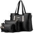Vincico174women 3 Piece Tote Bag Pu Leather Weave Hand Bag Shoulder Purse Bag
