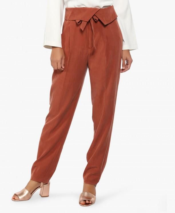 Brown Bow Belt Trousers