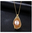 Shell Design Pearl Pendant Necklace