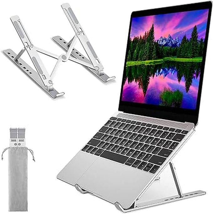 Adjustable Laptop Stand, Portable Aluminium Laptop Riser Laptop Holder For Desk, Foldable Ventilated Cooling Computer Support Stand For Apple MacBook Pro/Air, HP, Sony, Dell, More 10-15.6”