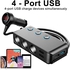 7in1 120W Multi Socket Car Charger Splitter 3 Way 12/24V 4 USB Charger