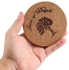 Louis Will Cork Wood Coasters 6 Set, 4 Inches Heat Resistant Round Drink Coaster For Bottom Of Drinks In Kitchen, Dining Or Office Table Furnishing, Tree