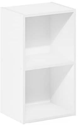 Furinno Luder Bookcase/Book/Storage, 2-Tier Cube, White