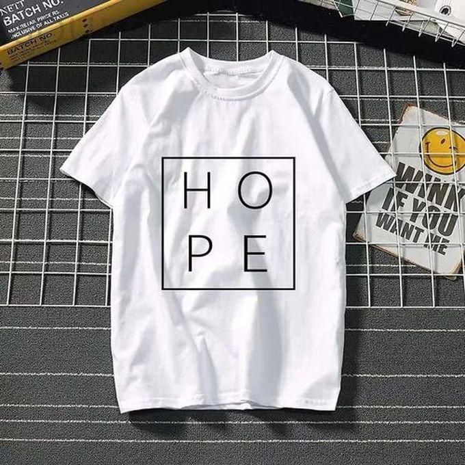 HOPE Quality Plain Round Neck T-shirt -WHITE