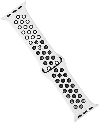 RDX Compatible Sport Band Apple Watch 42mm 44mm Silicone Strap Replacement Wristband iWatch Series 4/3/2/1 Nike- S/M - (White/Black)