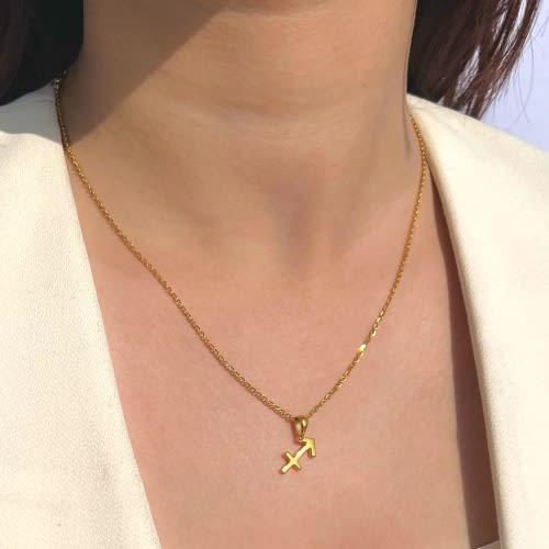 Zodiac Sign Gold Plated Necklace - Sagittarius