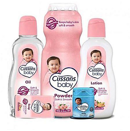 Cussons Soft & Smooth Baby Gift Set (Pack Of 70g Bar Soap, 100ml Lotion, 100ml Oil, 90g Jelly, 200g Powder)