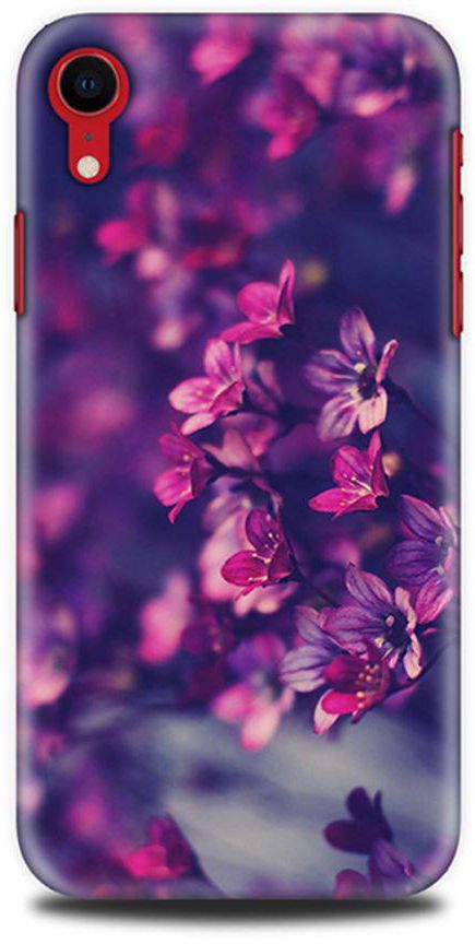 Protective Case Cover For Apple iPhone XR Purple Flowers