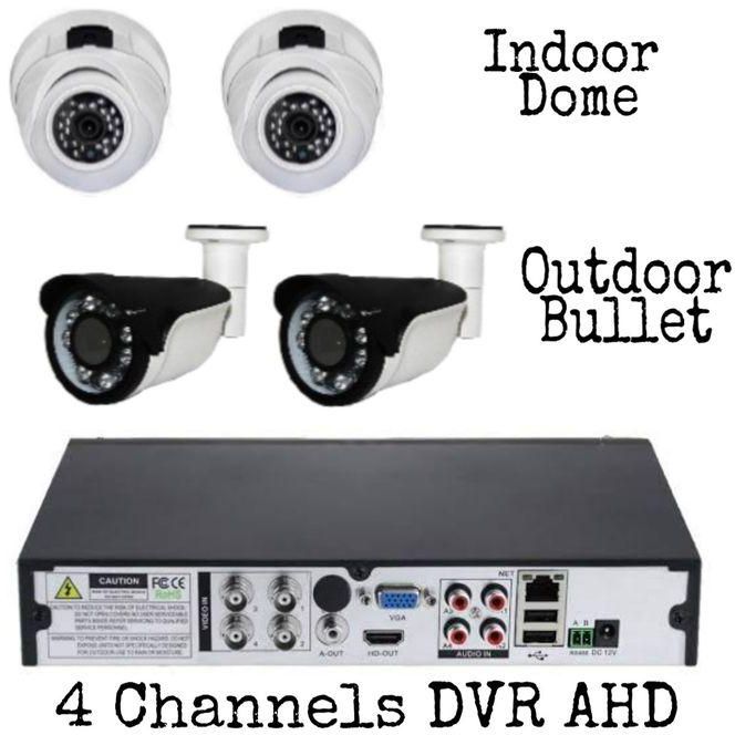 Cctv Super Quality 4CH DVR AHD 1080P + 2 OUTDOORS AND 2 INDOORS CCTV CAMERA'