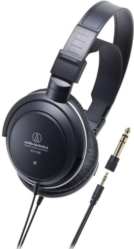 Audio-Technica ATH-T200 Closed-Back Dynamic Headphones with 40mm Driver - Black