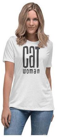Printed Cat Woman T-Shirt White