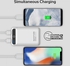 Samsung Galaxy Note 8 Power Bank, World Smallest 10050nAh Fast Charging Power Bank with 2.1A Dual USB Port, LED Flashlight and 2 Input Lightning and Micro USB Port, Promate Card-10LT White