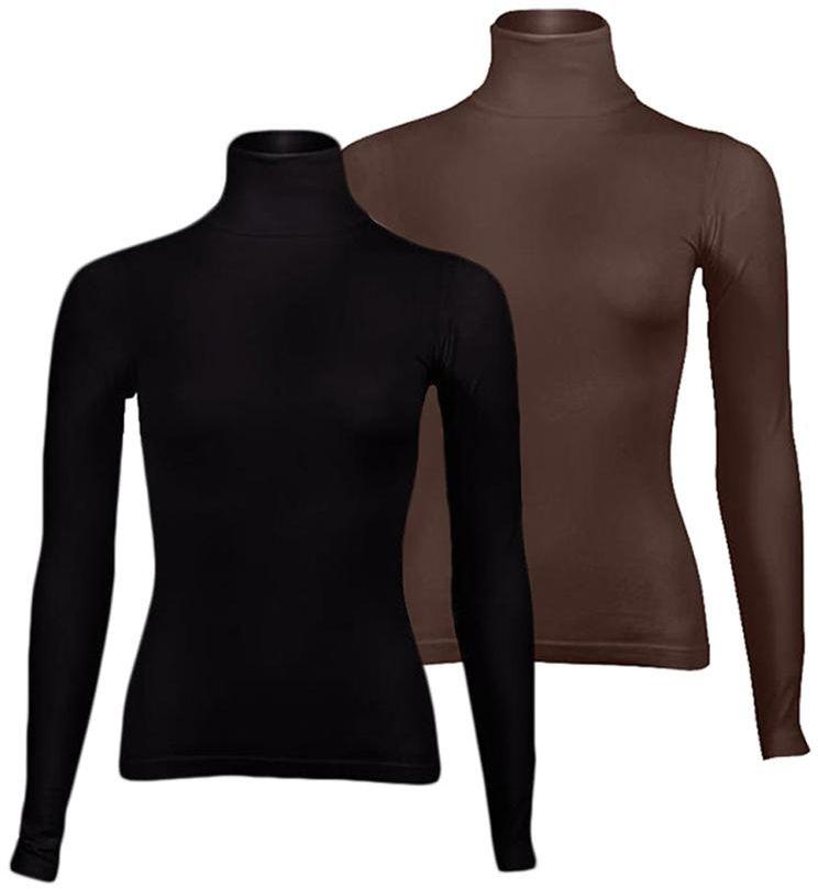 Silvy Set Of 2 T-Shirts For Women - Black / Brown, Medium