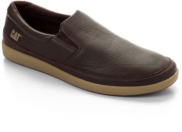 Caterpillar Classic Men Slip On Leather Shoes - Brown