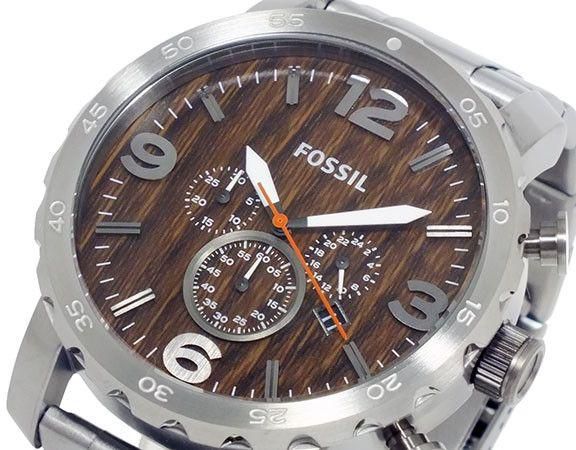 FOSSIL MEN NATE CHRONOGRAPH SMOKE STAINLESS STEEL WATCH JR1355P