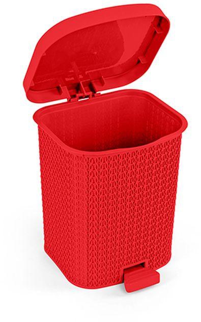 El Helal W El Negma Basket El Helal & El Negma Palm Small Trash Bin - Red- 6 Liter