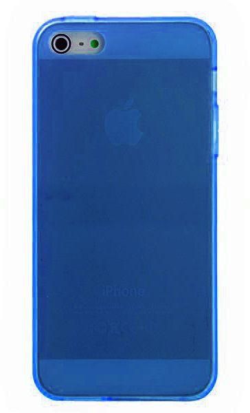 غطاء حماية بهيكل مطاطي باهت وشاشة حماية لهواتف ابل آي فون 5 و5 اس - ‫(ازرق)