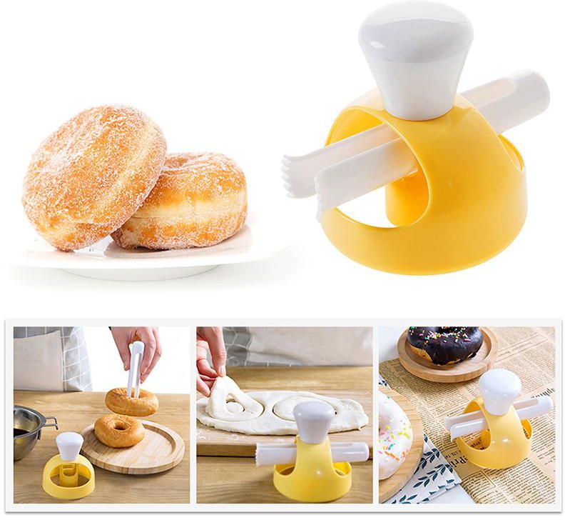 Plastic Donut Mould With Nippers Hollow Bread Mold Mould Baking Tools Kitchen Gadget