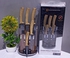EDENBERG 6pc Knife Set Wooden Handle, Granite Blade With Acrylic Stand 6pc