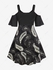 Plus Size Cold Shoulder Paisley Print A Line Dress - M | Us 10