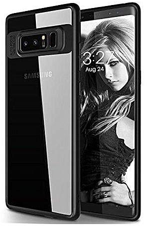 Generic Samsung galaxy note 8 AUTO FOCUS series black soft Silicone with hard transparent back case cover