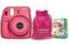 Fujifilm Instax Mini 8 Instant Film Camera Red with Dark Pink Pouch and 20 Film Sheet