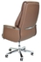 Ergonomic Boss Office Chair, Computer Desk Chair, PU material, Steel Structure, Smooth leather and lumber support with adjustable Height, Brown