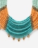 Style Europe Colorful Cleopatra Choker Necklace - Teal & Light Orange
