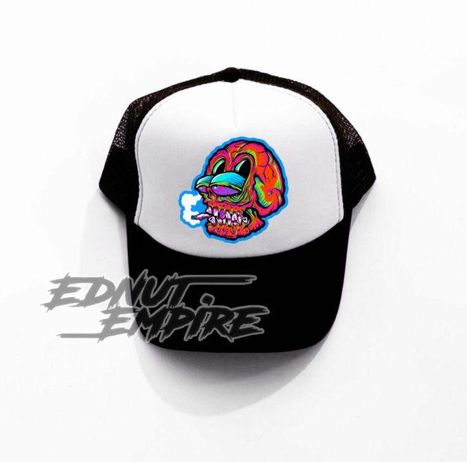 Colorful Skull Black And White Trucker Hats