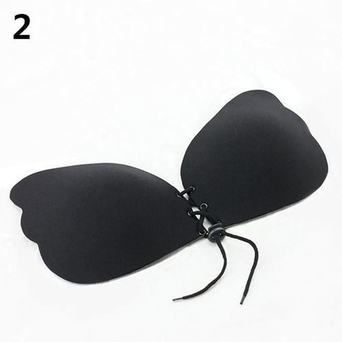 Fashion Silicone Adhesive Sticky Invisible Push Up Strapless Backless Bra - Black