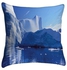 Printed Cushion Cover Blue/White polyester Blue/White 40x40cm