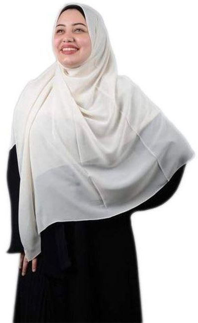 Long Malaysian Khimar Hjab Off-White Color From Fatah